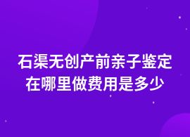 石渠無創(chuàng)產(chǎn)前親子鑒定費(fèi)用多少一次